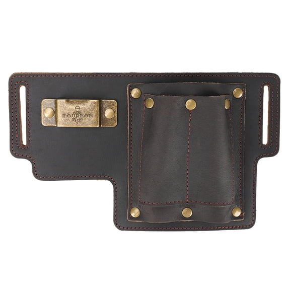TOURBON Leather Tool Pouch Belt Loop Organizer Heavy Duty Compact Work Utility Pocket Brown
