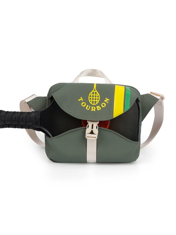 Nylon Pickleball Paddle Bag Crossbody Sports Sling Bag Green