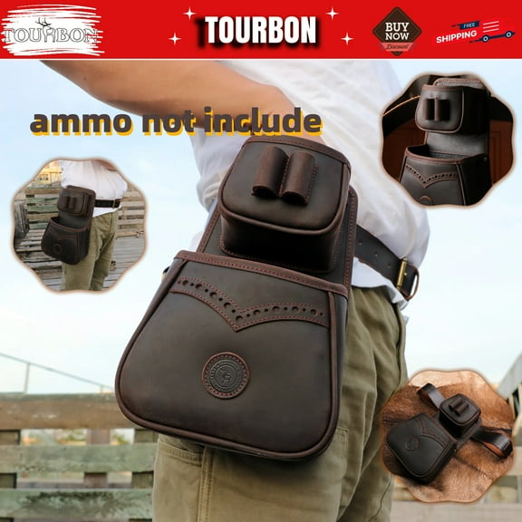 TOURBON Range Skeet Shooting Ammo Pouch 12GA Shotgun Shell Carry Bag Fanny Pack