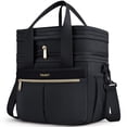 thumbnail image 1 of TOURIT 23 Cans Insulated Lunch Bag Expandable Reusable Lunch Box, Tote Cooler Bag with Double Deck & Leakproof Thermal for Men Women, Work School Picnic Beach, Black, 1 of 8