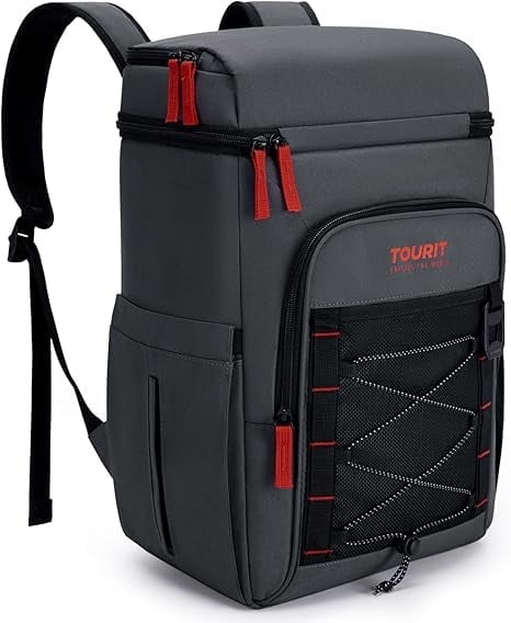 TOURIT 26 Cans Backpack Cooler with Multiple Pockets, Gray
