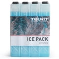 thumbnail image 1 of TOURIT 4 PCS Ice Packs for Coolers, Reusable Cold Freezer Packs for Lunch Bag/Box and Cooler Bag, Knee Injuries, Back Pain Relief, Picnic, Camping, Adults and Kids, Blue, 1 of 10