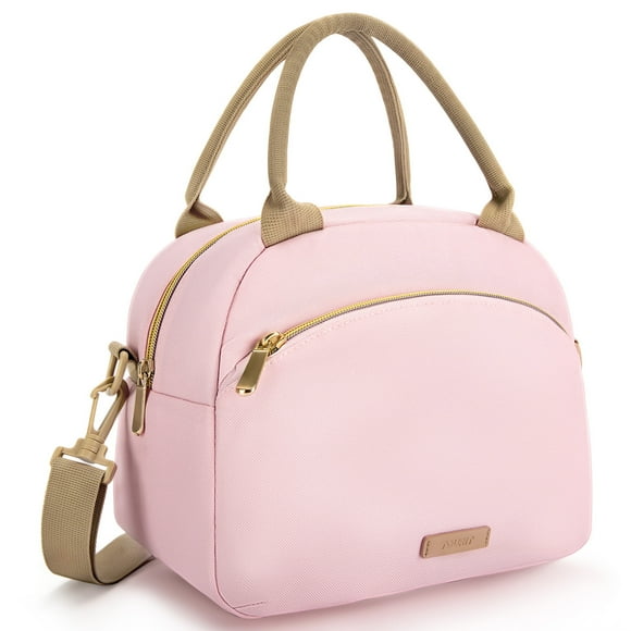 TOURIT Insulated Lunch Box Reusable Lunch Tote Bag, Soft Thermal Cooler Bag Food Container with Adjustable Shoulder Strap for Women Men, Work School Picnic Beach, Hot Pink