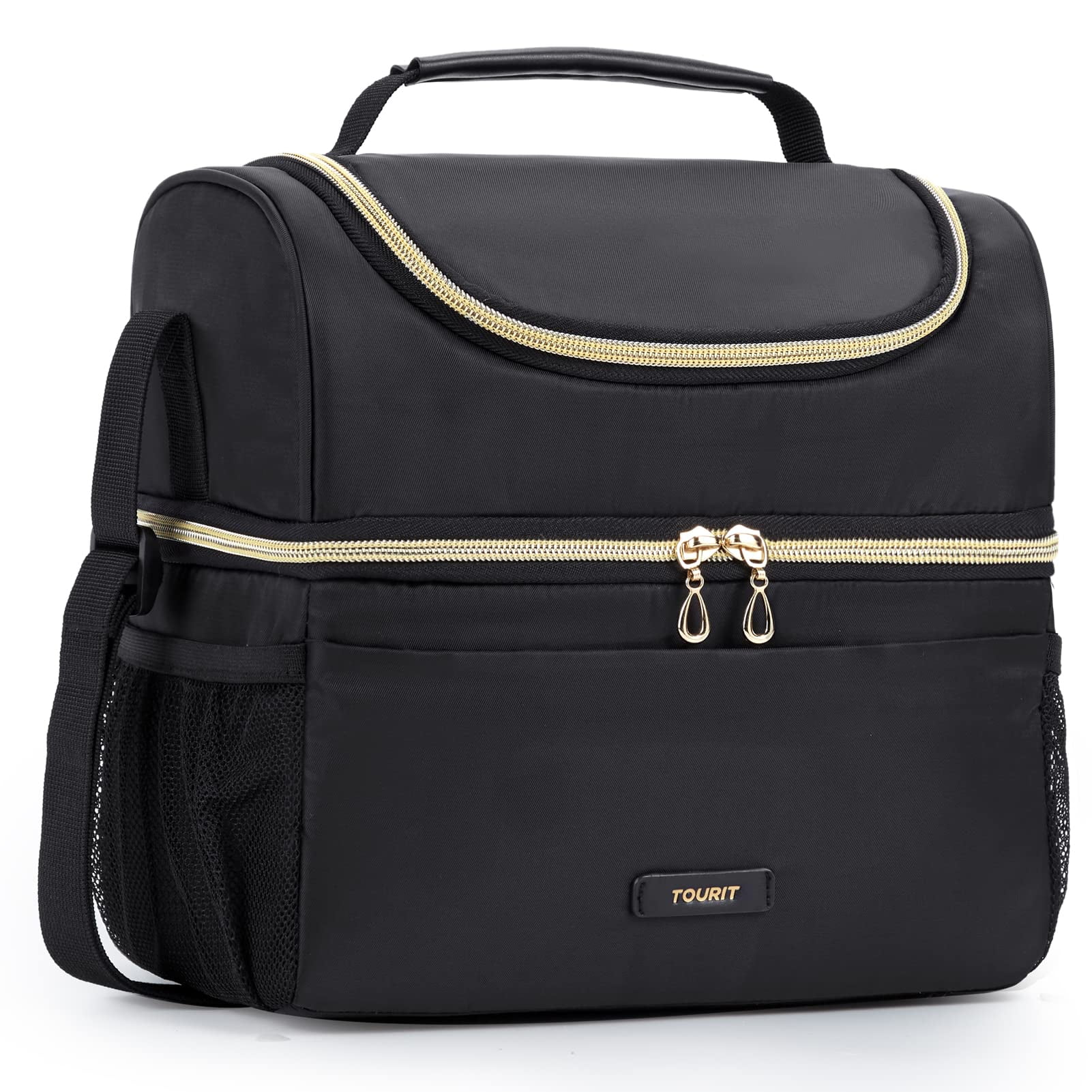 TOURIT Lunch Bag, Dual Compartment Insulated Tote Lunch Box, Reusable