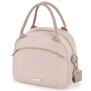TOURIT Lunch Bag for Women, Reusable Insulated Tote Lunch Box, Cute Cooler & Thermal Lunch Bag Suitable for Work, School, Picnic, Beach, Pink Striped