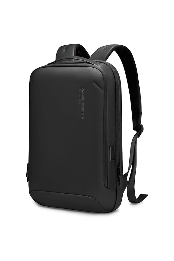 TOURTIER Hard shell Business Travel Laptop Backpack with USB Charging Port Daypack for Men Women (DESIGN-2, BLACK)