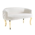 thumbnail image 1 of Adina White Velvet Loveseat with Gold Legs by TOV Furniture, 1 of 4