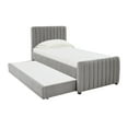 thumbnail image 1 of TOV Furniture Angela Grey Velvet Trundle in Twin, 1 of 7