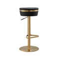 thumbnail image 1 of TOV Furniture Astro Black and Gold Vegan Leather Adjustable Stool, 1 of 9