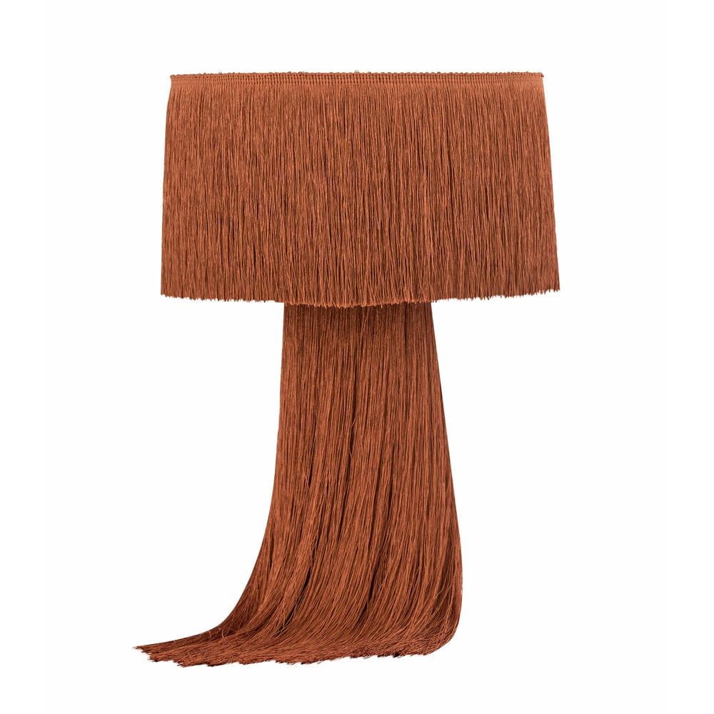 Atolla Tassel Fringe Table Lamp in Brick and Black