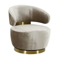 thumbnail image 1 of TOV Furniture Austin Champagne Velvet Swivel Chair with Brass Base, 1 of 2