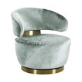 thumbnail image 1 of TOV Furniture Austin Robins Egg Blue Velvet Swivel Chair with Brass Base, 1 of 6