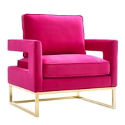 TOV Furniture Avery Pink Velvet Chair with Gold Base