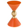 thumbnail image 1 of TOV Furniture Balhi Orange Houglass Shaped Iron Side Table with Gold Accents, 1 of 6
