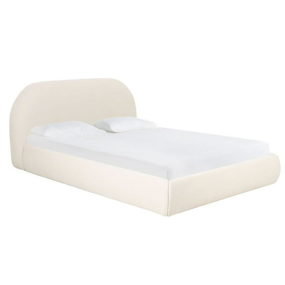 TOV Furniture Bara Cream Textured Velvet UK King Bed