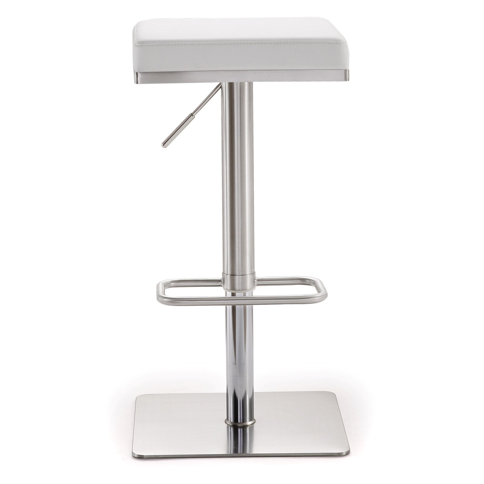 TOV Furniture Bari White Steel Adjustable Barstool