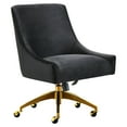 thumbnail image 1 of TOV Furniture Beatrix Black Velvet Office Swivel Chair with Gold Steel Base, 1 of 11