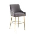 thumbnail image 1 of TOV Furniture Beatrix Dark Grey Velvet Bar Stool with Gold Legs, 1 of 6