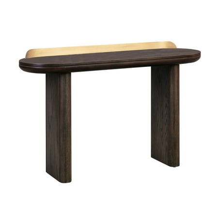 TOV Furniture Braden Brass and Brown Acacia Wood Desk/Console Table