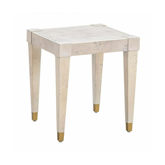 TOV Furniture Brandyss White Burl End Table