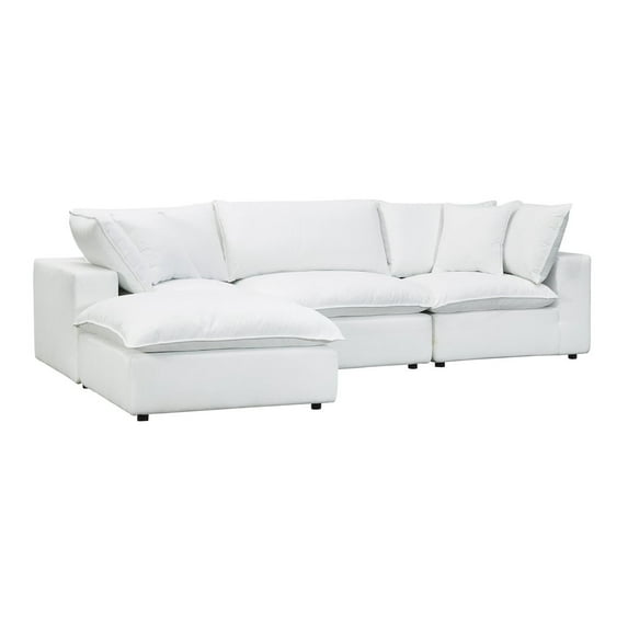 TOV Furniture Cali Pearl Performance Fabric Modular 4 Piece Sectional