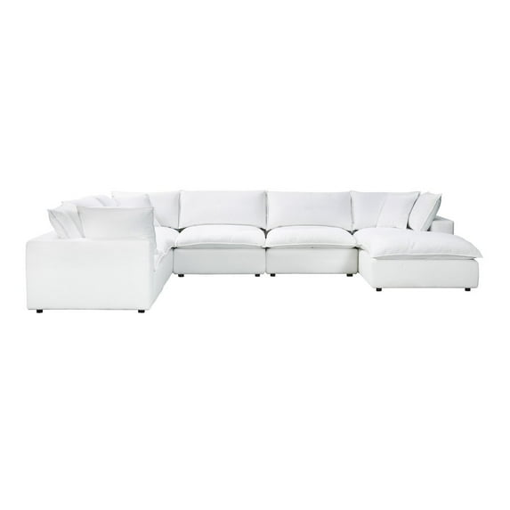TOV Furniture Cali Pearl Performance Fabric Modular Large Chaise Sectional