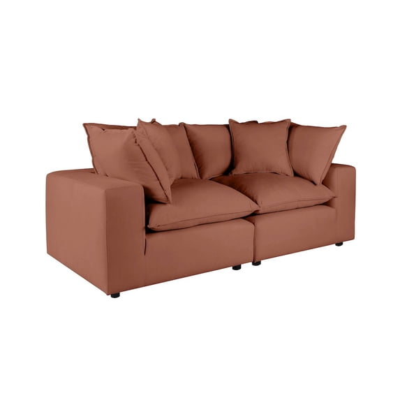 TOV Furniture Cali Rust Modular Upholstered Loveseat