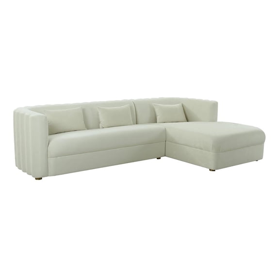 TOV Furniture Callie Cream Velvet Sectional - RAF