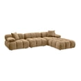 thumbnail image 1 of Calliope Cafe Au Lait Performance Velvet 4-piece Modular Sectional, 1 of 6