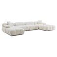 thumbnail image 1 of Calliope Cream Vegan Shearling 6-piece Modular U-Sectional, 1 of 4