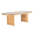 thumbnail image 1 of TOV Furniture Caren Natural Rattan and Glass Oval Dining Table, 1 of 6