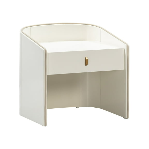 TOV Furniture Collins Cream Lacquer Nightstand