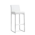 thumbnail image 1 of TOV Furniture Denmark White Vegan Leather Barstool with Silver Legs - Set of 2, 1 of 2