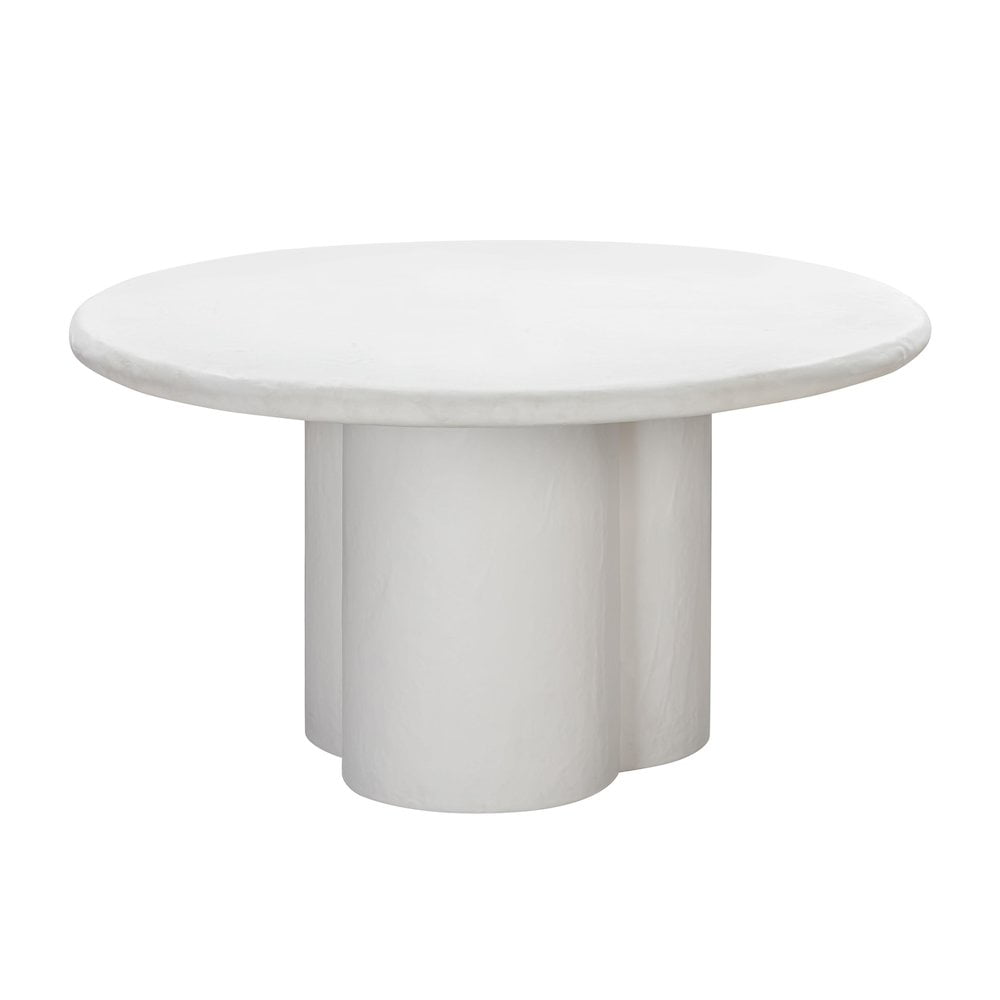White Round Marble Contemporary Dining Table for Six