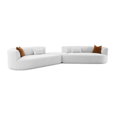 Fickle Grey Velvet 3-Piece Modular Sectional