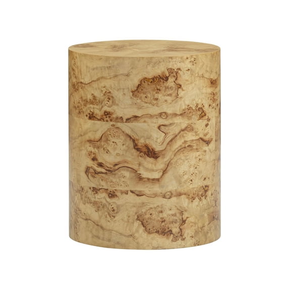 TOV Furniture Fig Natural Burl Drum Side Table