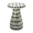 thumbnail image 1 of Halio Cream & Blue Checkered Shell Side Table, 1 of 6
