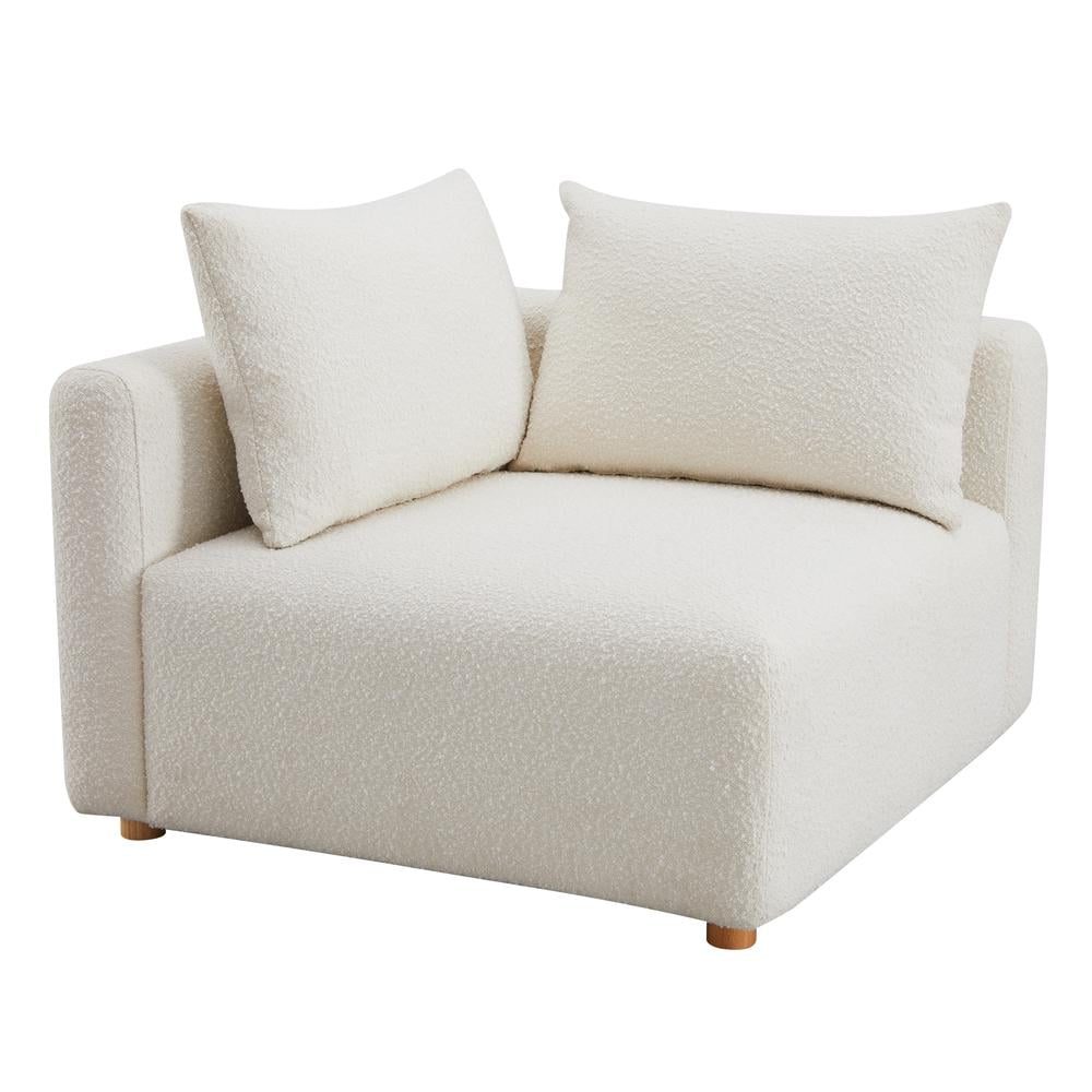 Cream Boucle Modular Corner Armchair