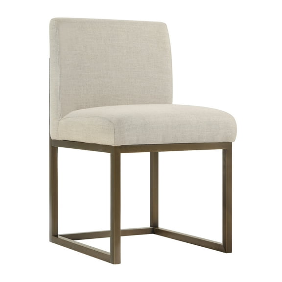 TOV Furniture Haute Beige Linen Chair With Brass Legs