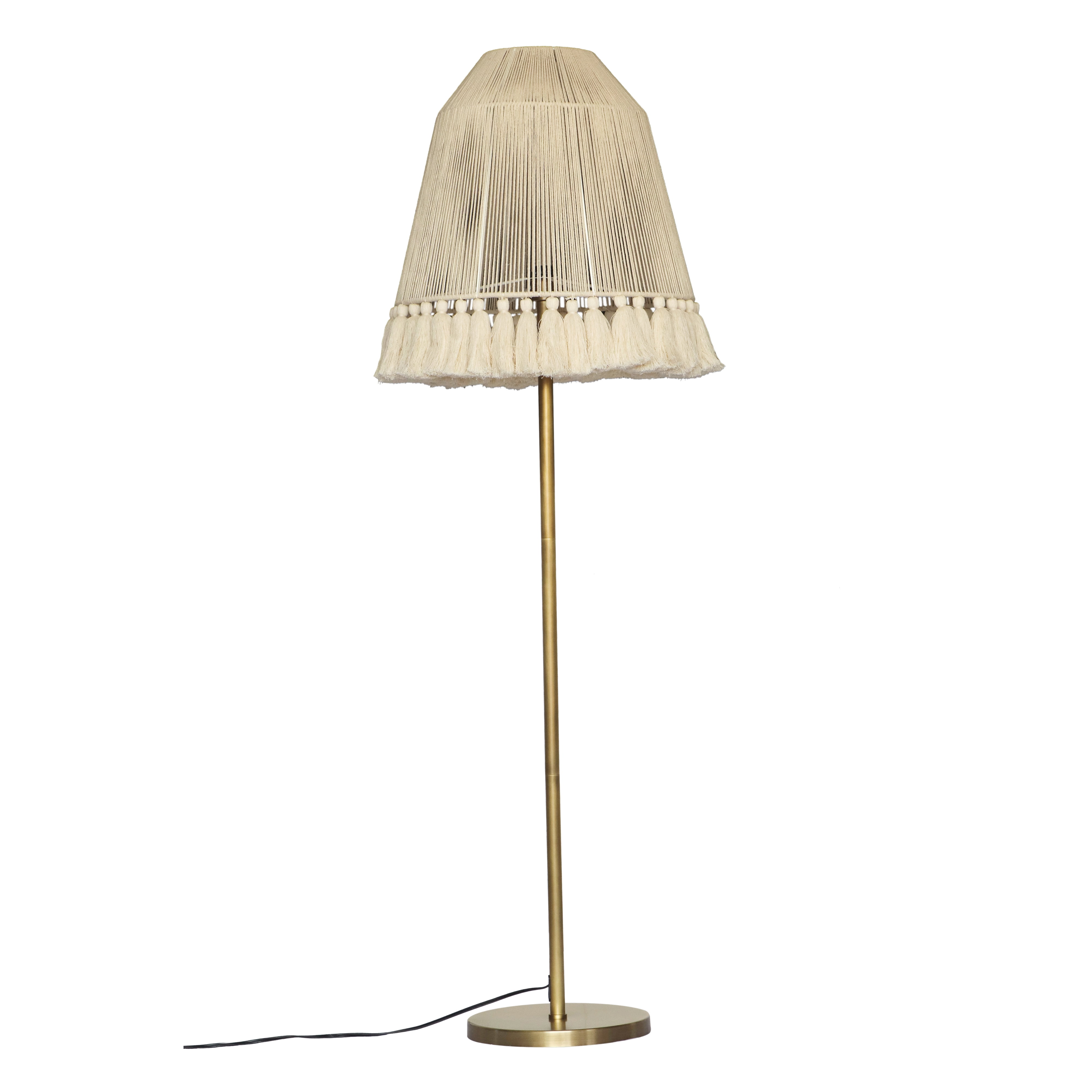 June Adjustable White Iron Floor Lamp with Cotton Shade