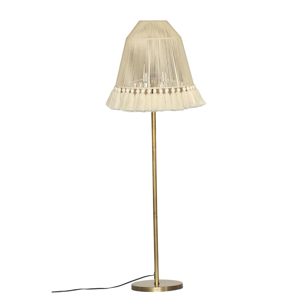 June 64" Tall White Cotton and Iron Floor Lamp