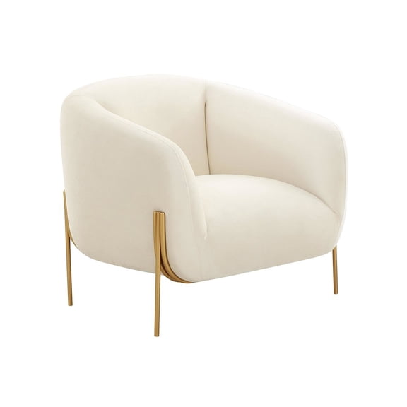 TOV Furniture Kandra Cream Velvet Accent Chair