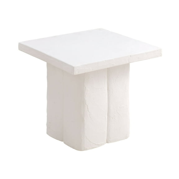 TOV Furniture Kayla White Concrete Square Side Table