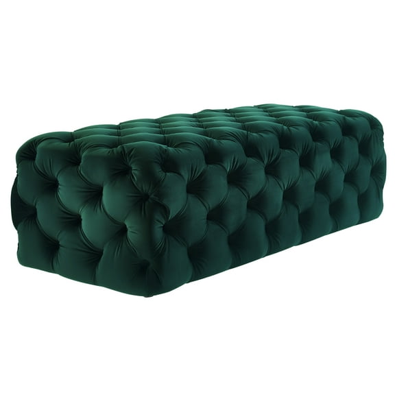 TOV Furniture Kaylee Jumbo Green Velvet Ottoman