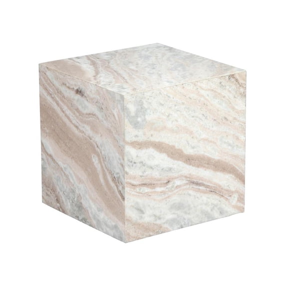 TOV Furniture Keira Marble 15 inch Tall Side Table