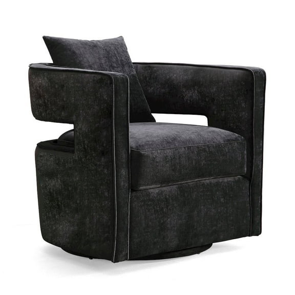TOV Furniture Kennedy Black Swivel Chair