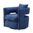 thumbnail image 1 of TOV Furniture Kennedy Navy Velvet Swivel Chair, 1 of 8