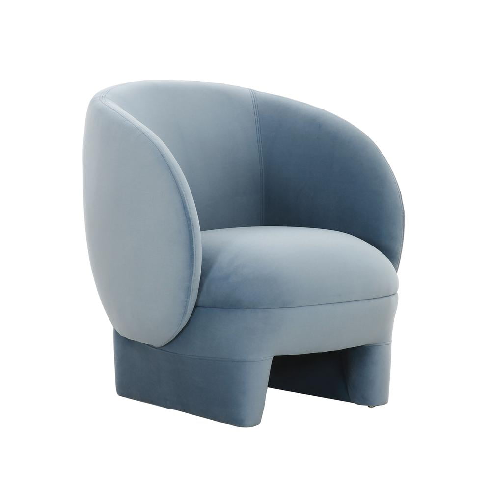 Blue Velvet Handcrafted Modern Accent Chair