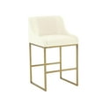 thumbnail image 1 of Lisa Cream Pleated Velvet Counter Stool, 1 of 6