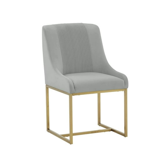 TOV Furniture Lisa Grey Pleated Velvet Dining Chair